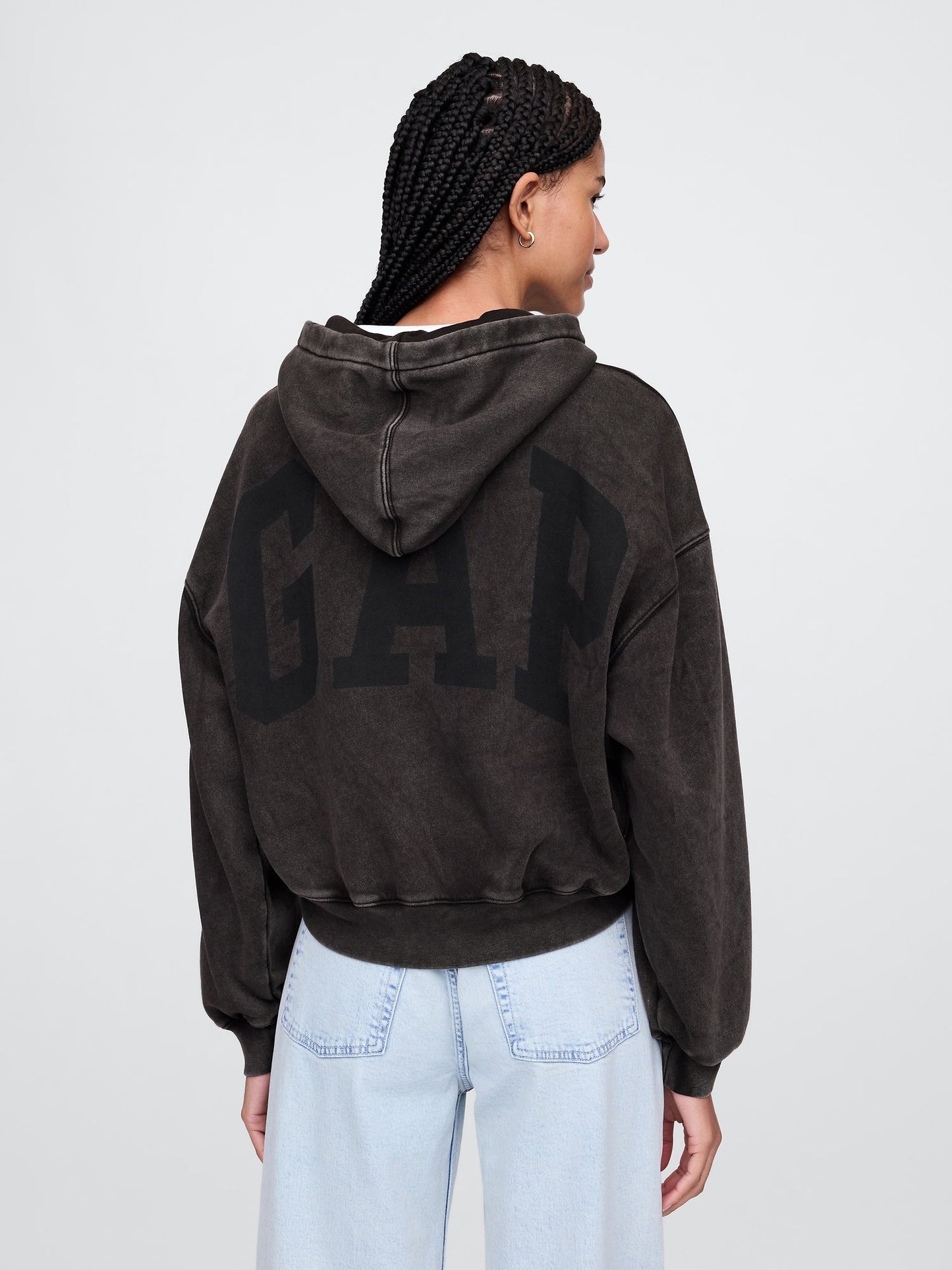 Siyah Vintagesoft Crop Logo Sweatshirt