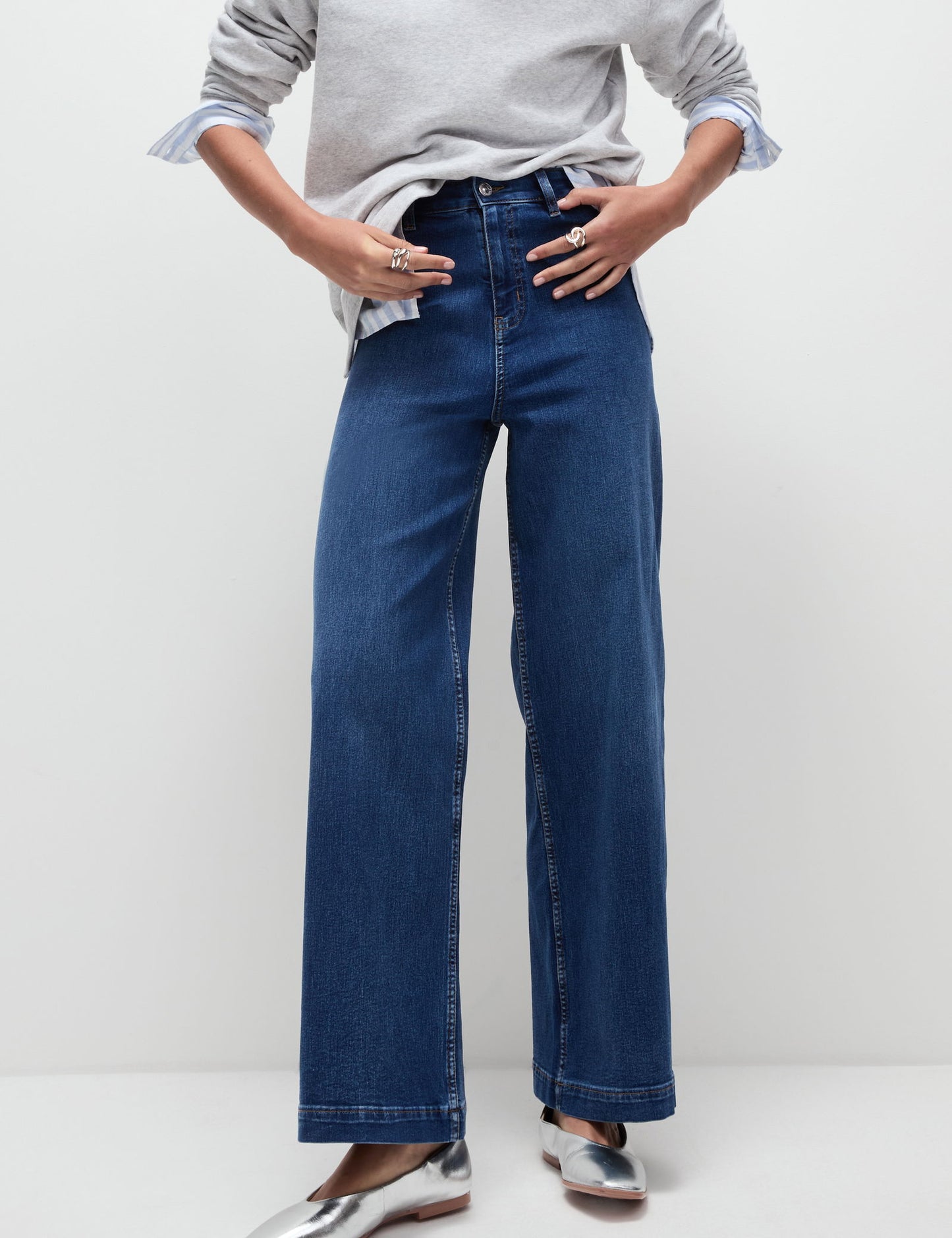 Yüksek Bel Wide Leg Grazer Jean