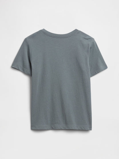 Gri Grafik Baskılı T-shirt