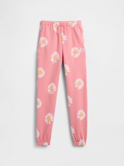 Açık Pembe Relaxed Gap Logo Fransız Havlu Kumaş Jogger Eşofman Altı