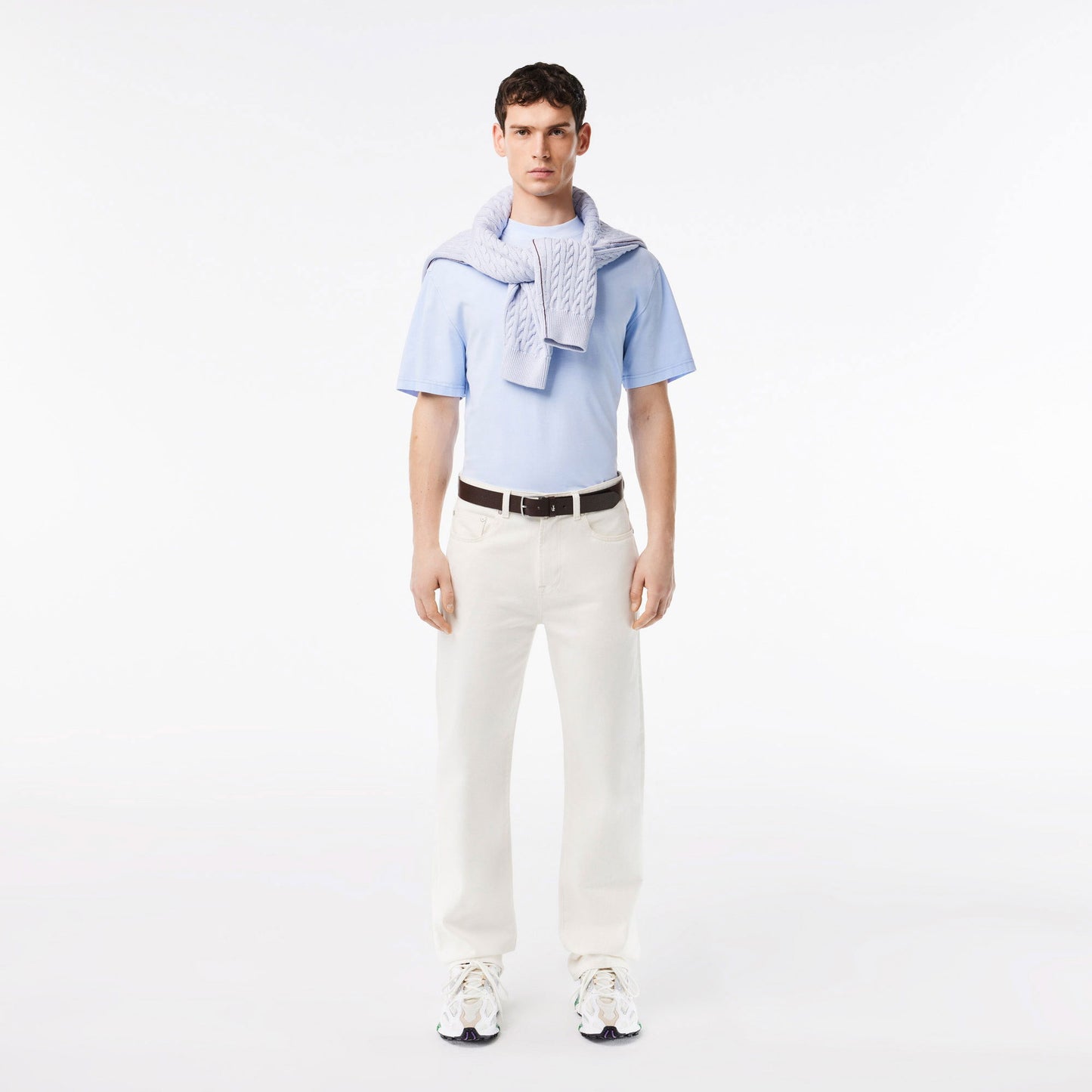 Lacoste Elegance  Erkek Deri Kahverengi Kemer