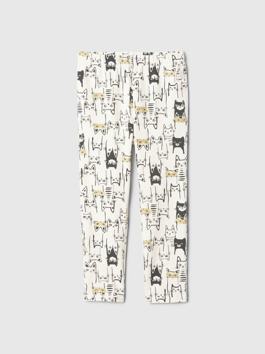 Kırık Beyaz Desenli Legging Tayt