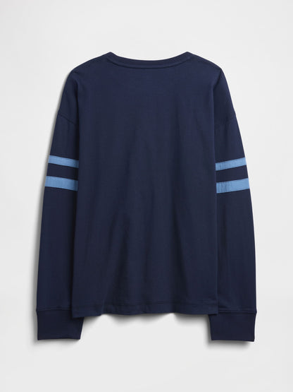 Lacivert Vintagesoft Relaxed Varsity T-shirt
