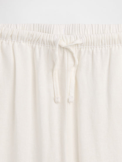 Beyaz Relaxed Pull-on Wide-leg Pantolon