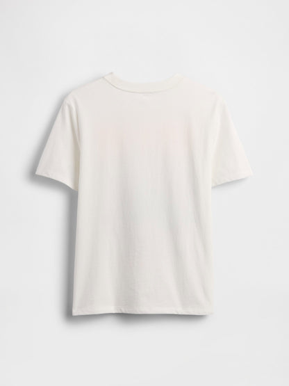 Beyaz Grafik Baskılı T-shirt