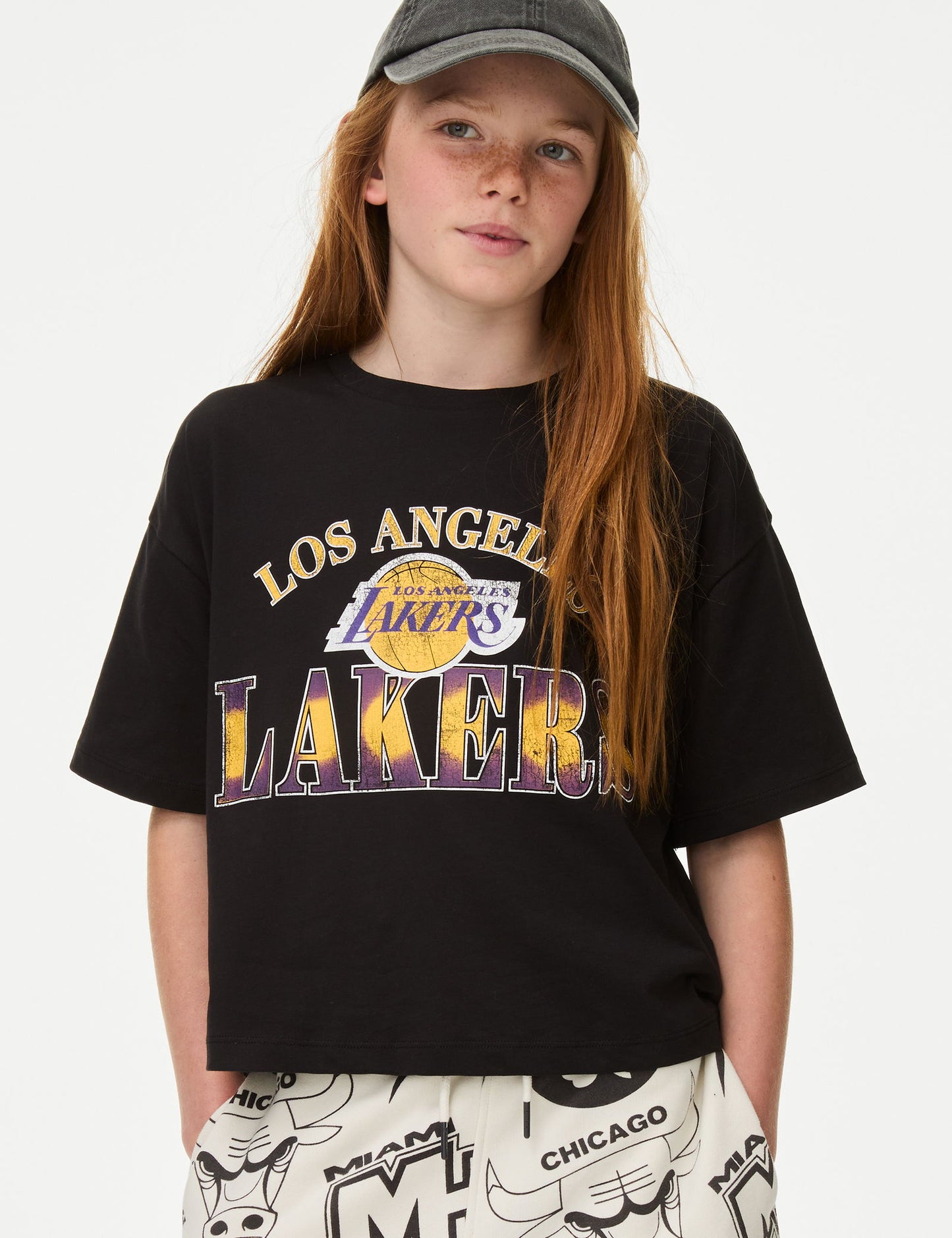 Saf Pamuklu Nba La Lakers T-shirt (6-16 Yaş)