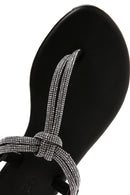 Kadın Siyah Taşlı Parmak Arası Sandalet