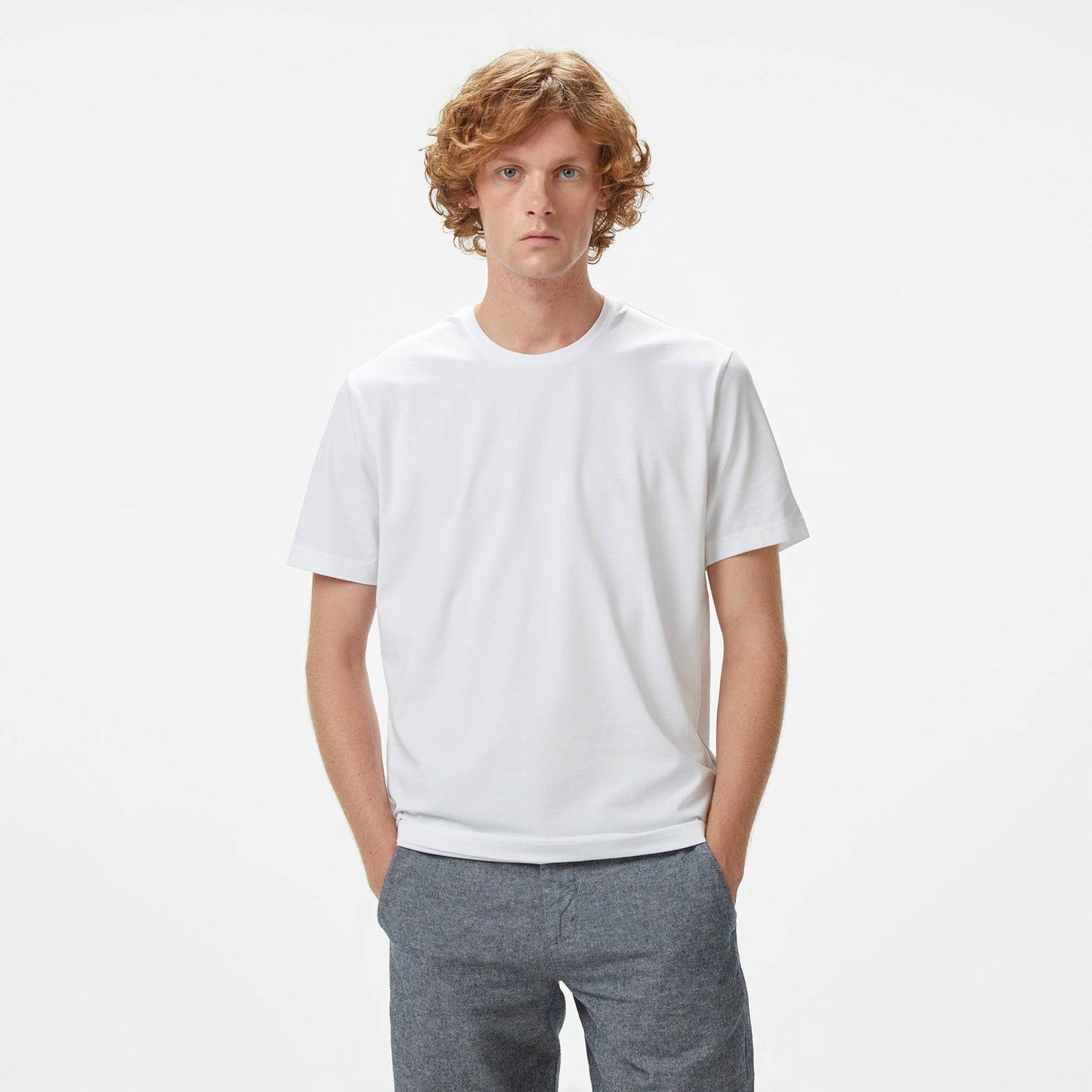 Nautica Erkek Beyaz Classic Fit T-shirt