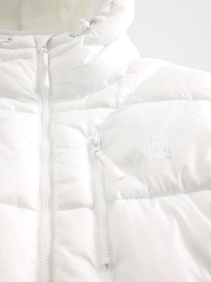 Beyaz Geri Dönüştürülmüş Heavyweight Şişme Puffer Şişme Mont