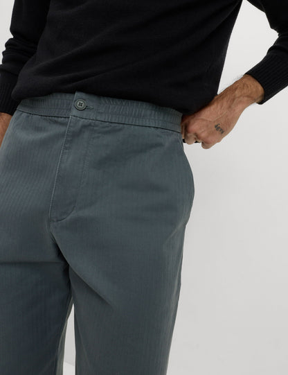 Pure Cotton Herringbone Pantolon