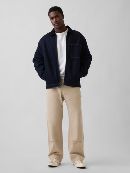 Bej '90s Loose Kanvas Double-knee Carpenter Pantolon