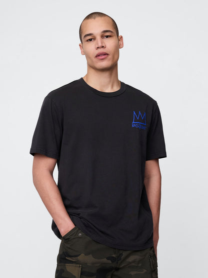 Siyah Basquiat Grafikli T-shirt