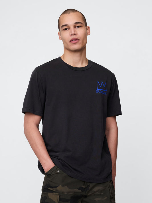 Siyah Basquiat Grafikli T-shirt