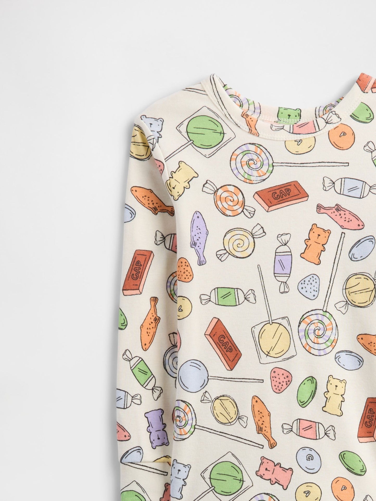 Krem %100 Organik Pamuklu Desenli Pijama Takımı
