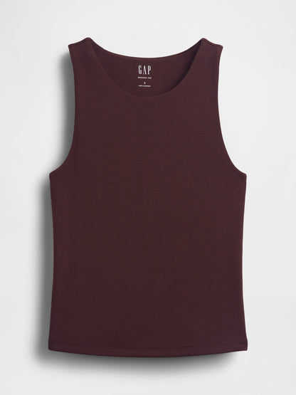 Kahverengi Crop Halter Tank Top