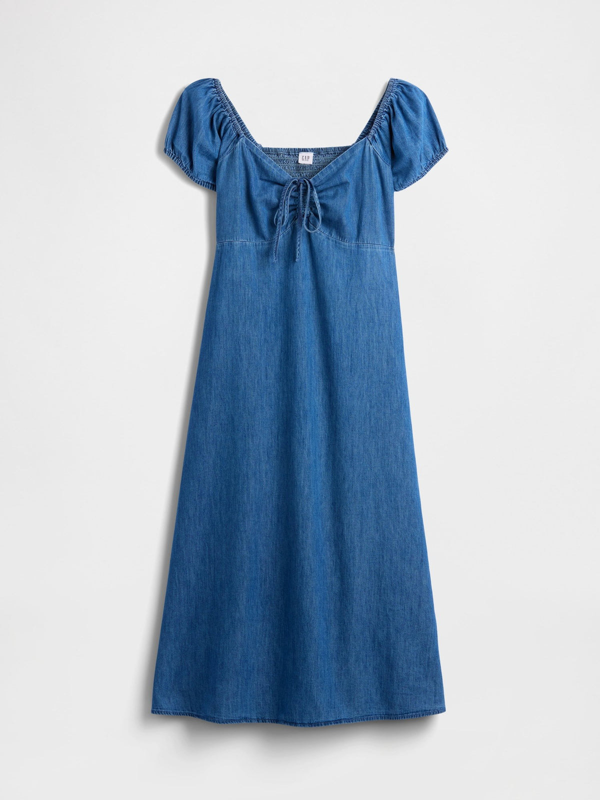 Mavi Print Puff Sleeve Midi Elbise