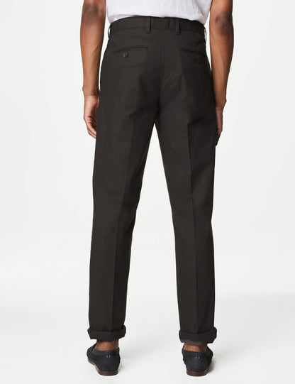 Regular Fit Keten Chino Pantolon