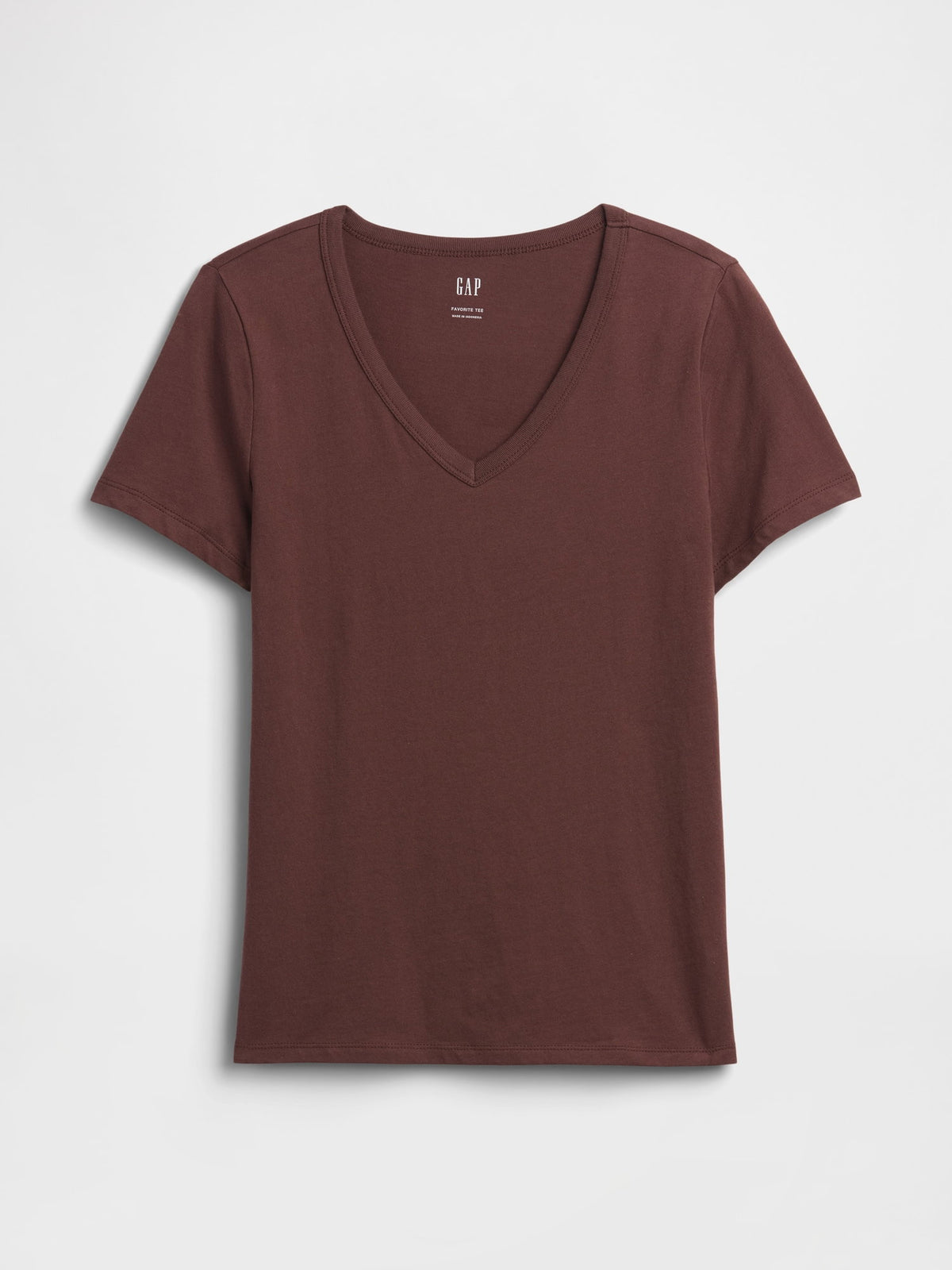 Kahverengi V Yaka T-shirt