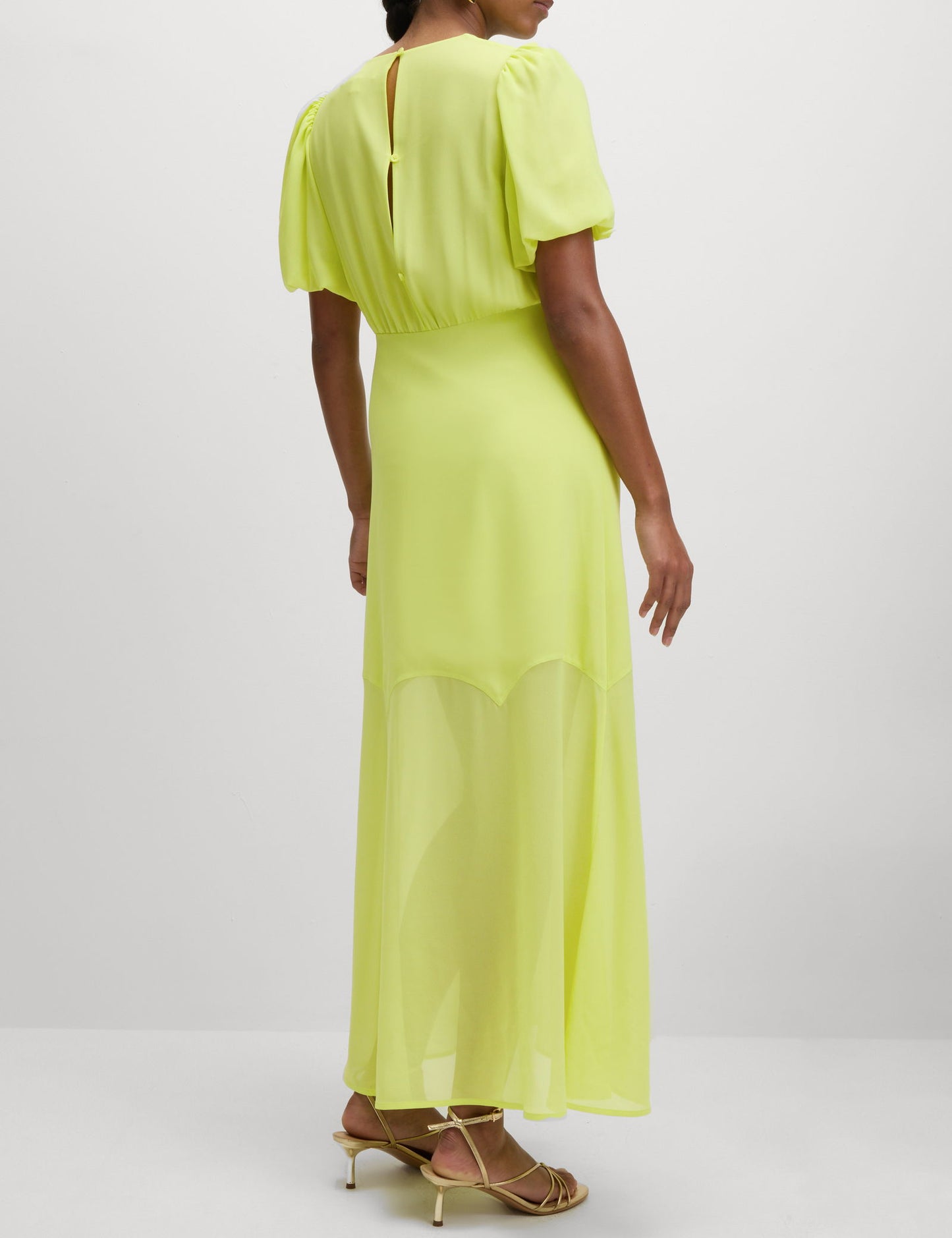 Keten Karışımlı Regular Fit Maxi Tea Elbise