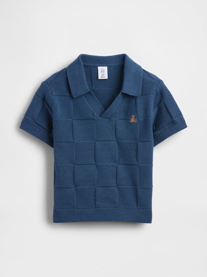 Koyu Mavi Kareli Polo T-shirt