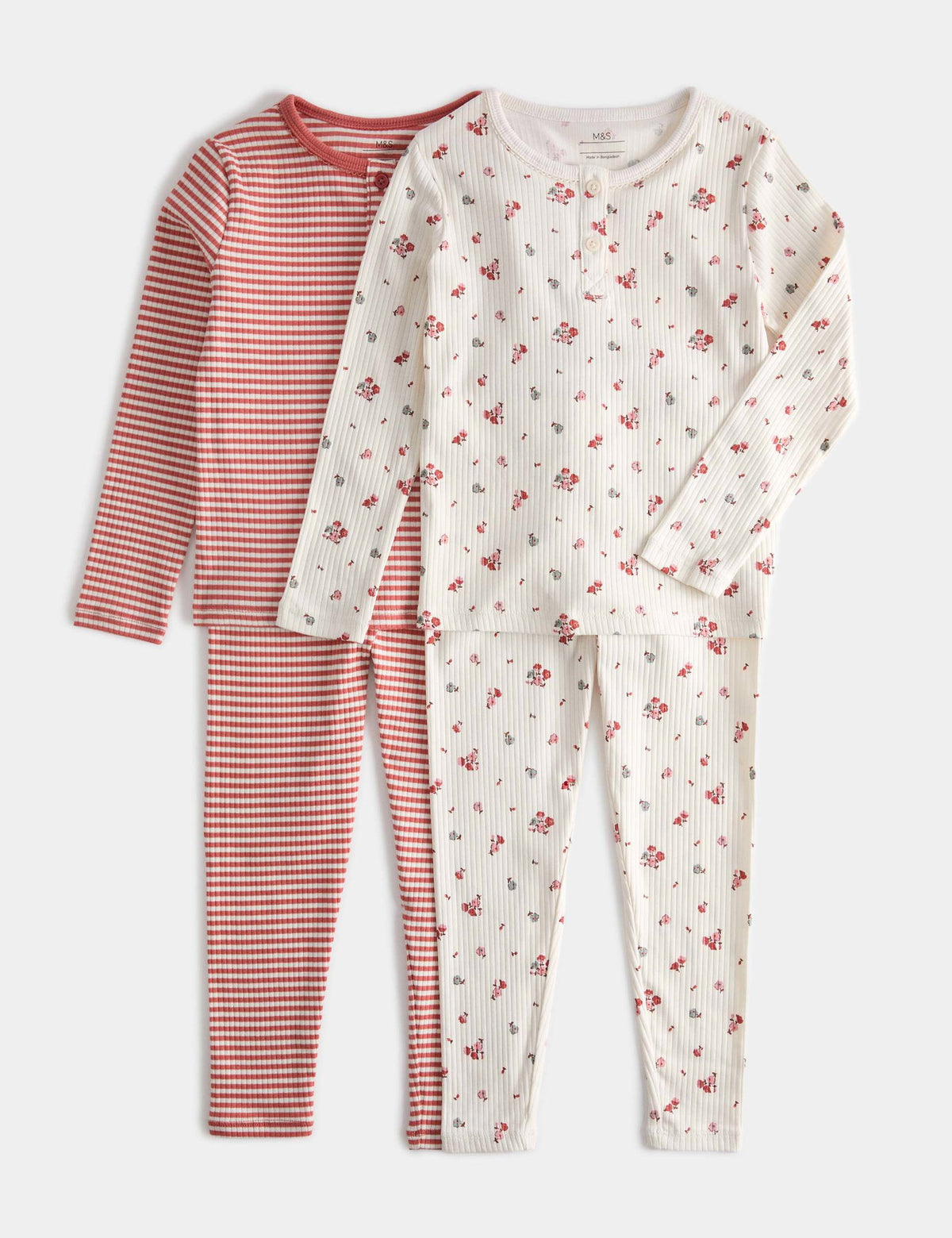 Pamuk Karışımlı Çizgili Pijama Takımı