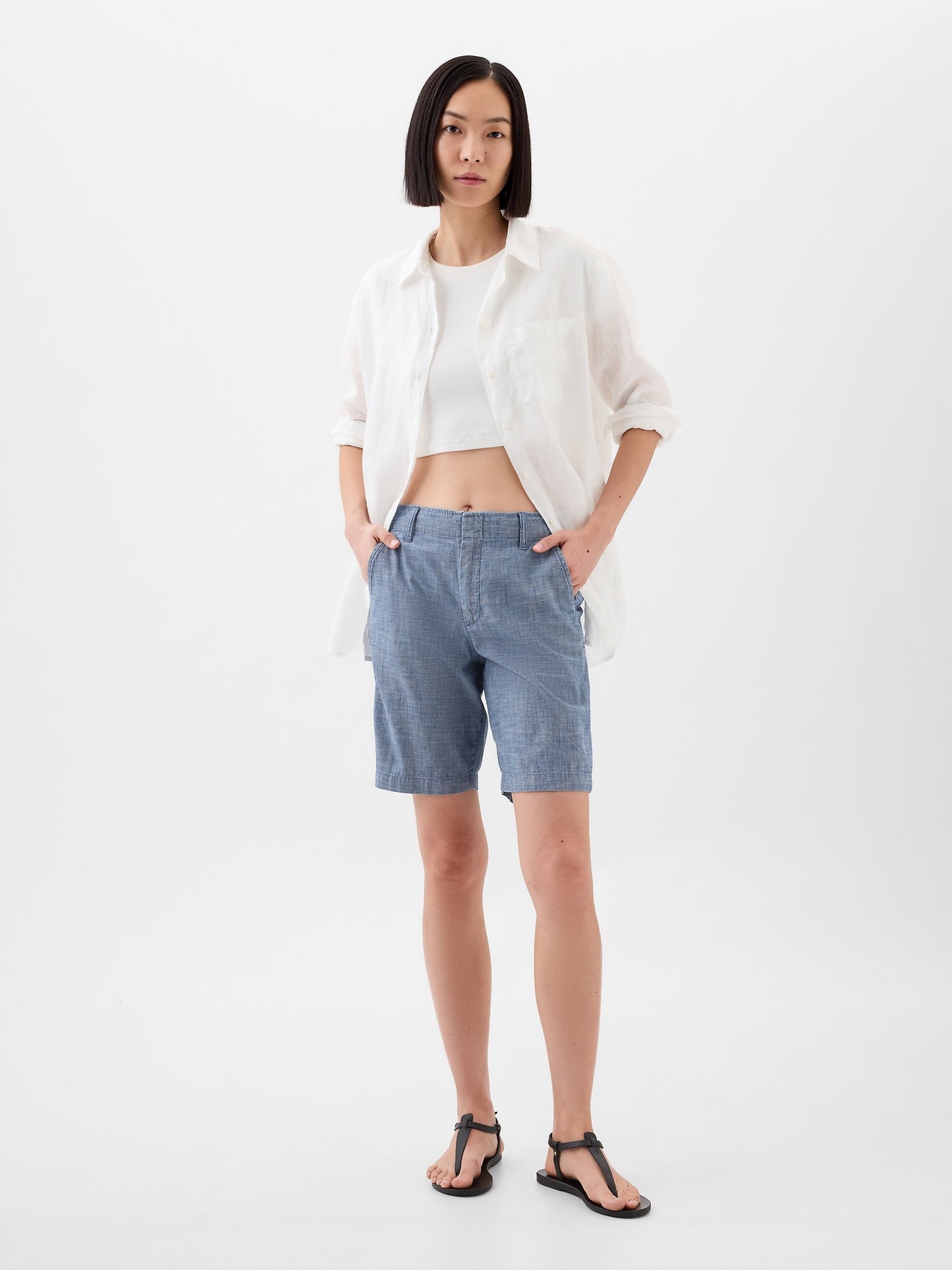 Mavi 9 Downtown Chambray Bermuda Şort