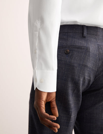 Tailored Fit Lüks Pamuklu Dokulu Gömlek