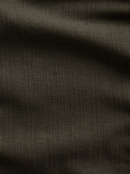 Haki Çizgili Fitilli T-shirt