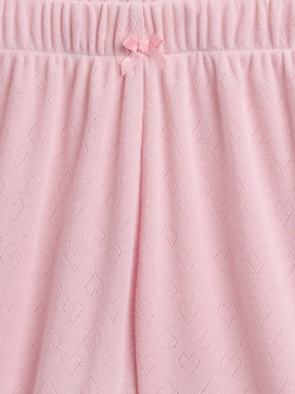Pembe Recycled Pointelle Pijama Şort