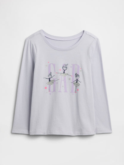 Lila Grafik Baskılı T-shirt