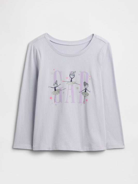 Lila Grafik Baskılı T-shirt