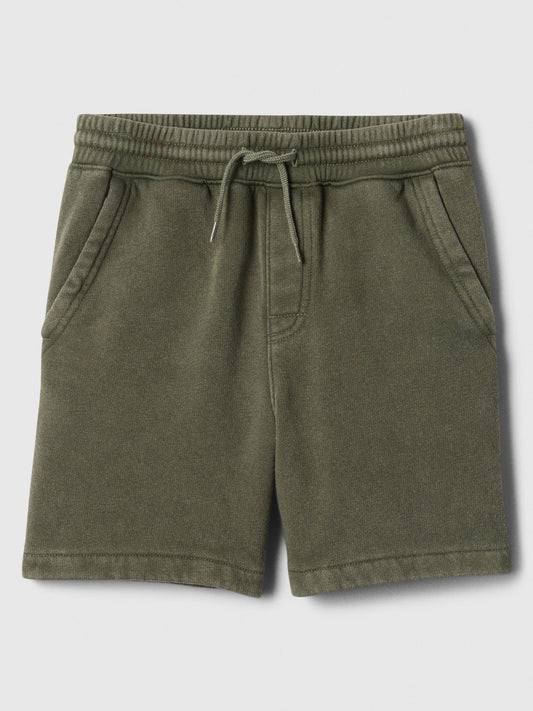 Haki Washed-fleece Pull-on Şort