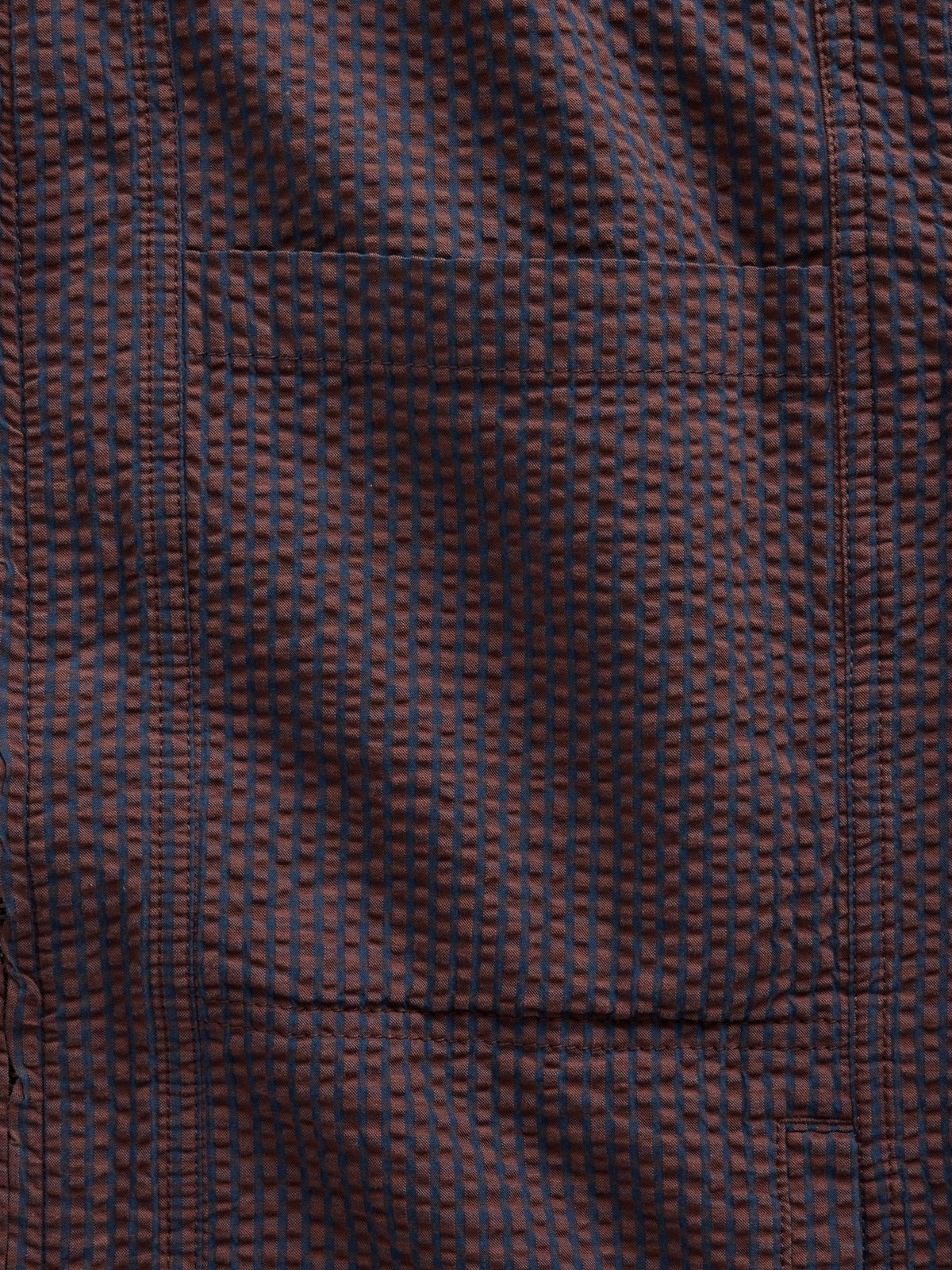 Kahverengi Fermuarlı Gingham Desenli Ceket