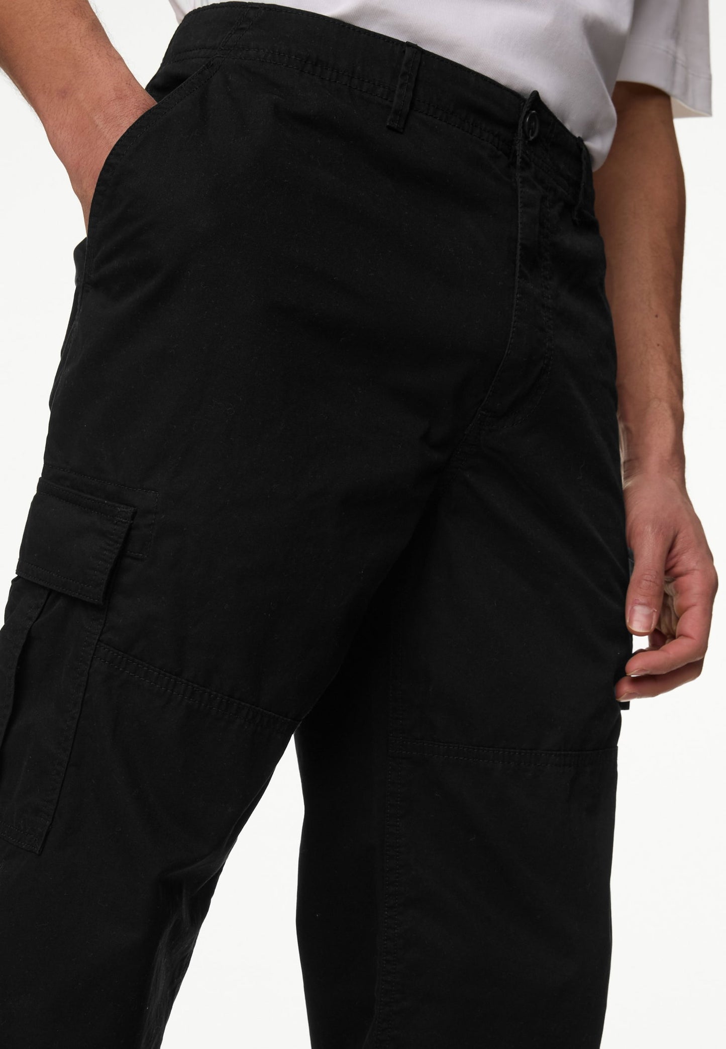 Saf Pamuklu Loose Fit Kargo Pantolon