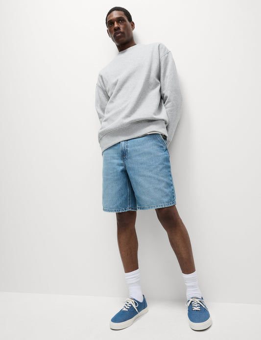 Düz Kesim Lightweight Denim Şort