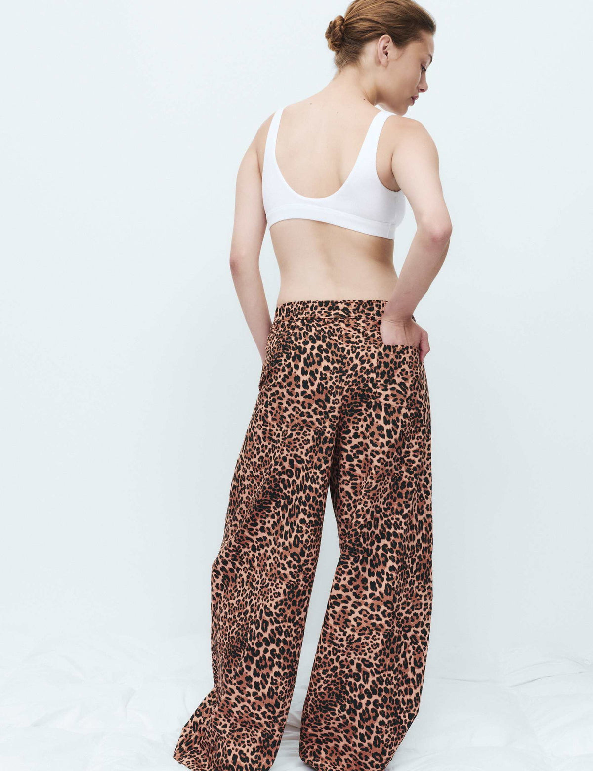 Saf Pamuklu Leopar Desenli Pijama Altı