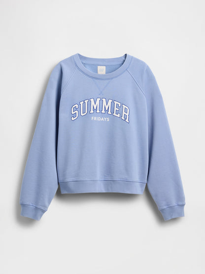 Açık Mavi Gap × Summer Fridays Oversized Raglan Logo Sweatshirt