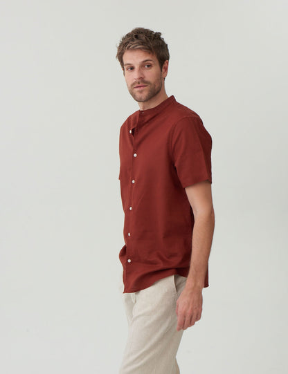 Regular Fit Kısa Kollu Keten Gömlek