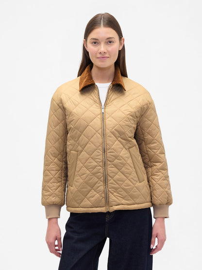 Kahverengi Relaxed Quilted Ceket