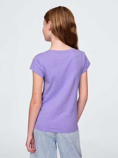 Mor 2'li Grafik T-shirt