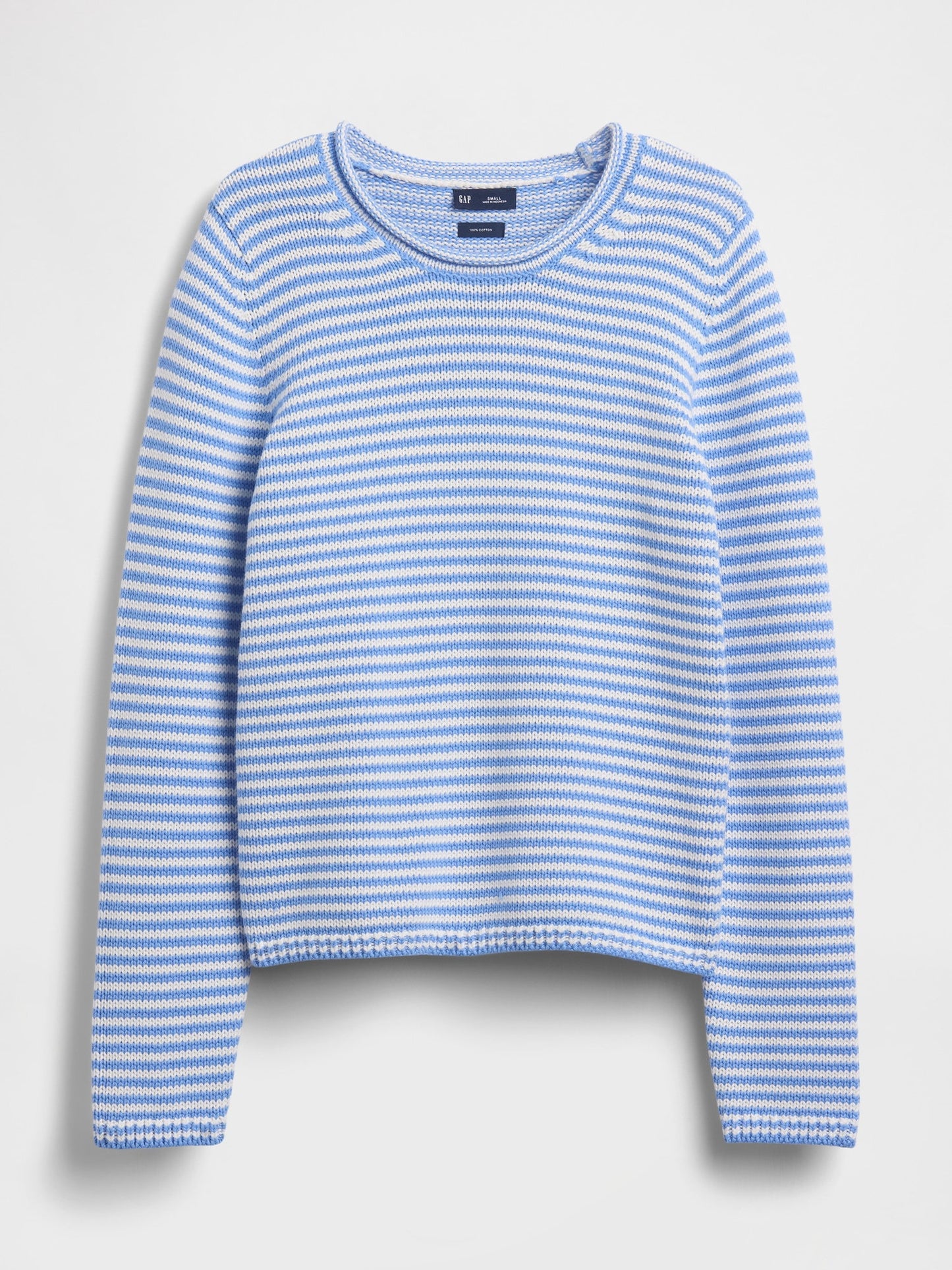 Açık Mavi 100% Pamuk Rollneck Kazak