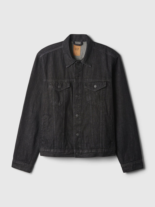 Siyah Klasik Ikon Denim Ceket