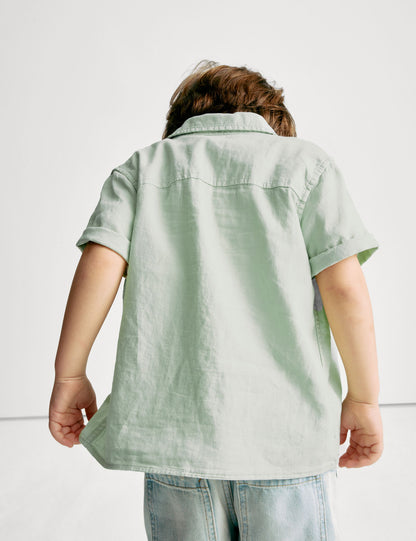 ?2'li Pamuk Keten Gömlek Ve T-shirt Takımı (2-8 Yaş)?
