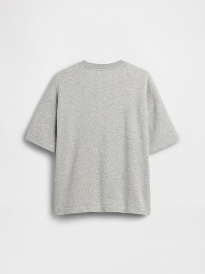 Gri Fransız Havlu Kumaş Relaxed Gap Logo T-shirt