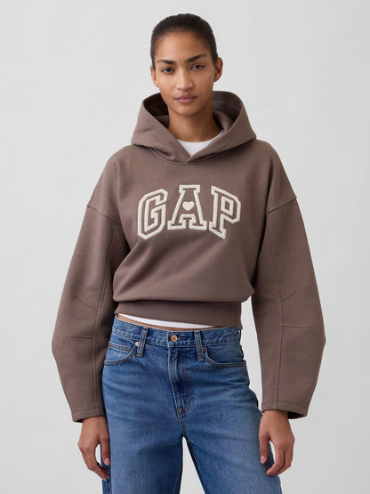 Kahverengi Vintagesoft Oversized Lantern-sleeve Crop Sweatshirt