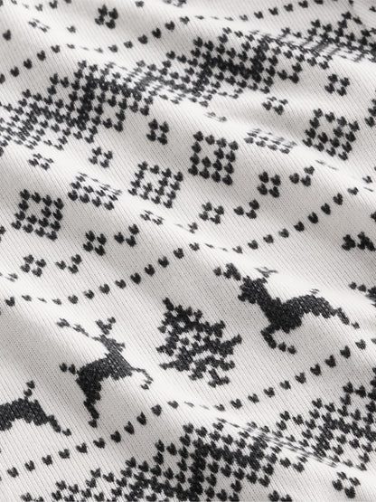 Kırık Beyaz Fair Isle Pijama Takımı