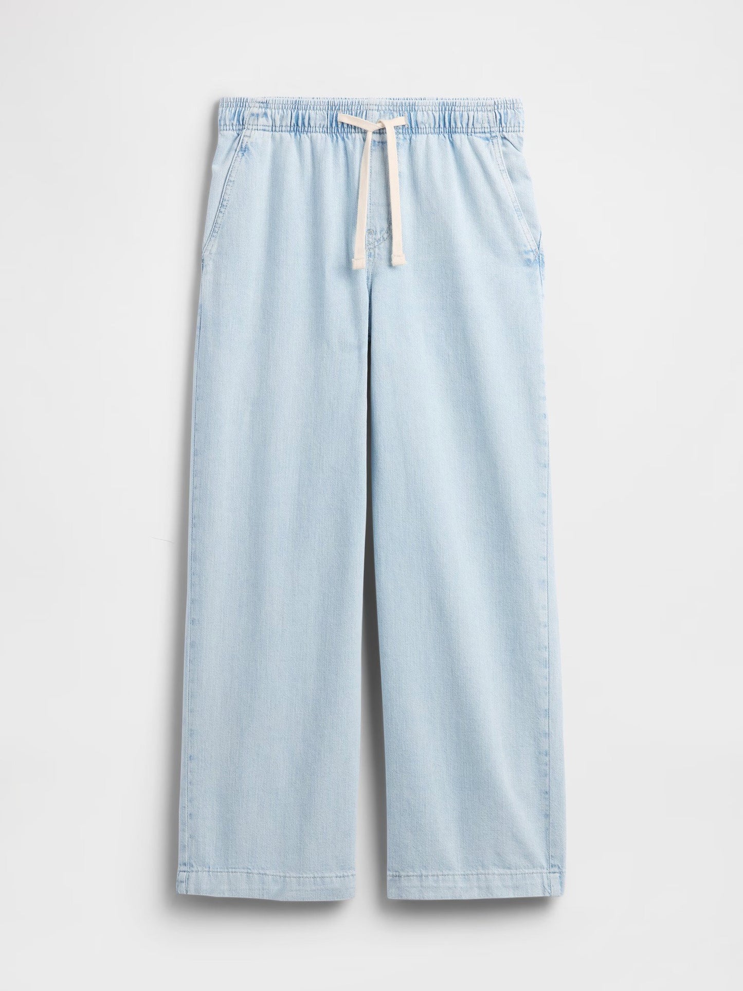 Açık Mavi High Rise Pull-on Wide-leg Jean Pantolon