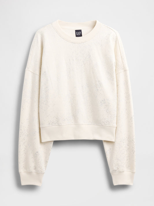 Beyaz Logo Crop Sweatshirt
