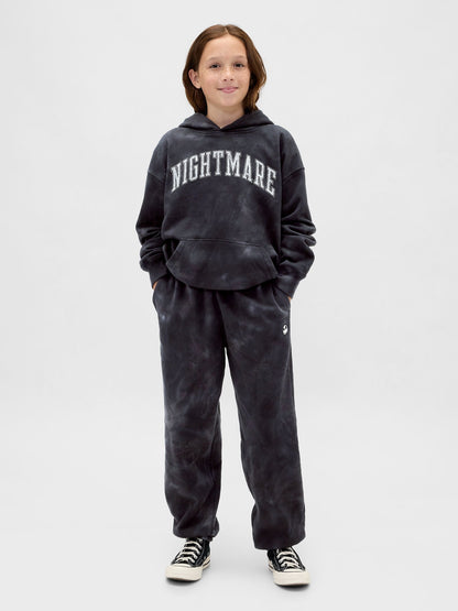 Siyah Gap × Disney Tim Burton’s The Nightmare Before Christmas Vintagesoft Skull Baggy Jogger Eşofman Altı
