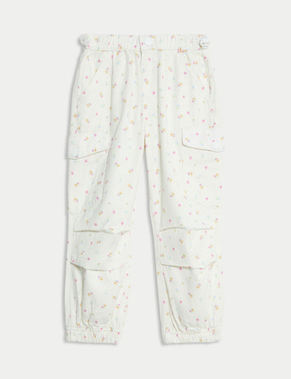 Çiçek Desenli Paraşüt Pantolon (2-8 Yaş)